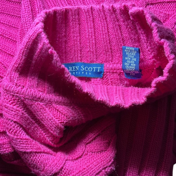 Karen Scott Petites MED Pink Cable Design Sweater Comfy Machine Washable EUC! - Picture 5 of 5